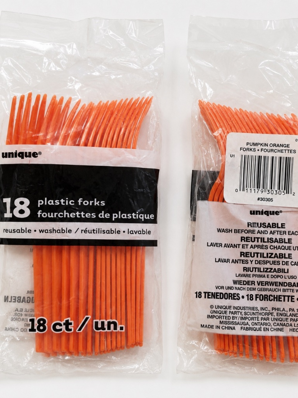 Pumpkin Orange Plastic Forks 36 Ct Party Supplies 6 Inch